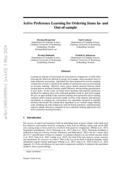 Active Preference Learning for Ordering Items In- and Out-of-sample