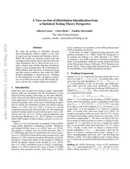 A View on Out-of-Distribution Identification from a Statistical Testing
  Theory Perspective