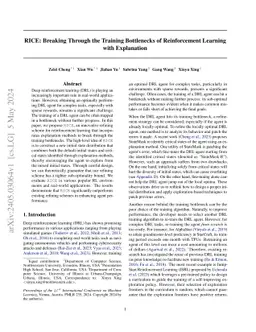 RICE: Breaking Through the Training Bottlenecks of Reinforcement
  Learning with Explanation