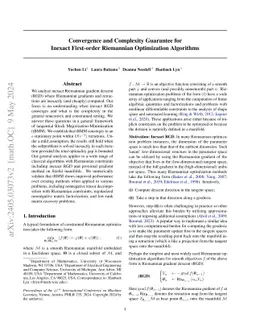 Convergence and Complexity Guarantee for Inexact First-order Riemannian
  Optimization Algorithms