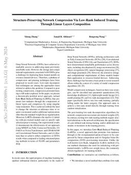 Structure-Preserving Network Compression Via Low-Rank Induced Training
  Through Linear Layers Composition