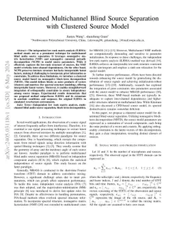 Determined Multichannel Blind Source Separation with Clustered Source
  Model