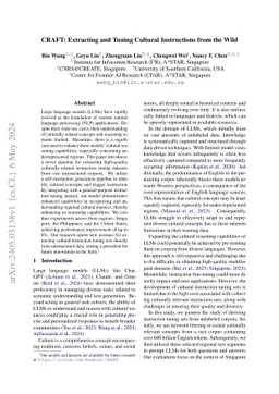 CRAFT: Extracting and Tuning Cultural Instructions from the Wild