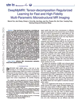 DeepMpMRI: Tensor-decomposition Regularized Learning for Fast and High-Fidelity Multi-Parametric Microstructural MR Imaging