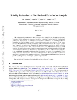 Stability Evaluation via Distributional Perturbation Analysis