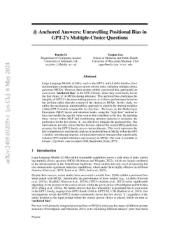 Anchored Answers: Unravelling Positional Bias in GPT-2's Multiple-Choice Questions