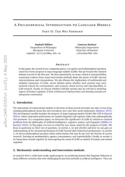 A Philosophical Introduction to Language Models - Part II: The Way
  Forward