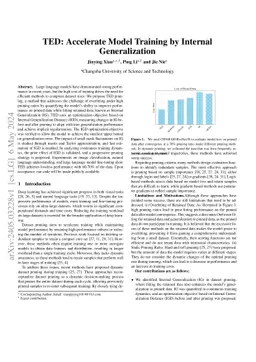 TED: Accelerate Model Training by Internal Generalization