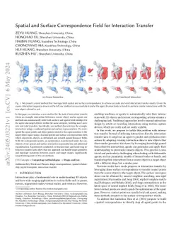 Spatial and Surface Correspondence Field for Interaction Transfer