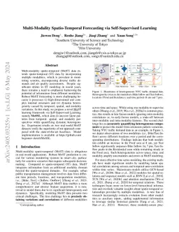 Multi-Modality Spatio-Temporal Forecasting via Self-Supervised Learning