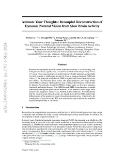Animate Your Thoughts: Decoupled Reconstruction of Dynamic Natural Vision from Slow Brain Activity