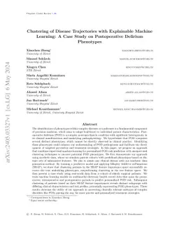 Clustering of Disease Trajectories with Explainable Machine Learning: A
  Case Study on Postoperative Delirium Phenotypes