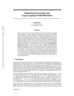 Enhancing Q-Learning with Large Language Model Heuristics