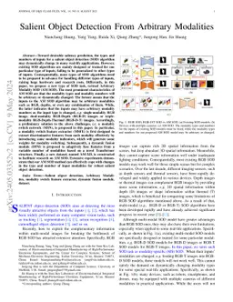 Salient Object Detection From Arbitrary Modalities