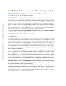 Embedded Distributed Inference of Deep Neural Networks: A Systematic
  Review