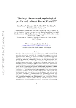 The high dimensional psychological profile and cultural bias of ChatGPT