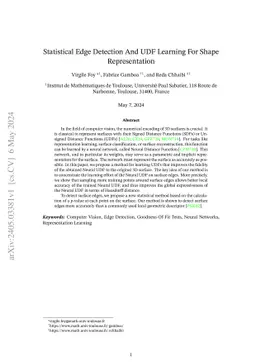 Statistical Edge Detection And UDF Learning For Shape Representation