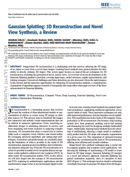 Gaussian Splatting: 3D Reconstruction and Novel View Synthesis, a Review