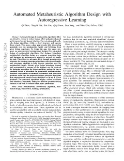 Automated Metaheuristic Algorithm Design with Autoregressive Learning