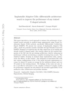 Implantable Adaptive Cells: A Novel Enhancement for Pre-Trained U-Nets in Medical Image Segmentation