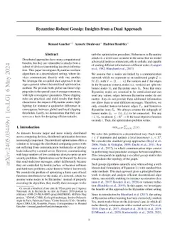 Byzantine-Robust Gossip: Insights from a Dual Approach