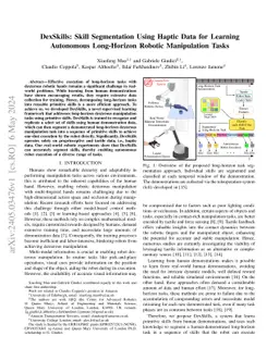DexSkills: Skill Segmentation Using Haptic Data for Learning Autonomous
  Long-Horizon Robotic Manipulation Tasks