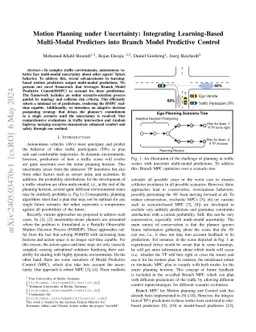 Motion Planning under Uncertainty: Integrating Learning-Based
  Multi-Modal Predictors into Branch Model Predictive Control