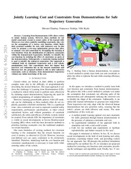 Jointly Learning Cost and Constraints from Demonstrations for Safe
  Trajectory Generation