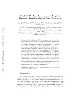 GI-SMN: Gradient Inversion Attack against Federated Learning without
  Prior Knowledge