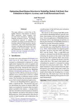 Optimizing Hand Region Detection in MediaPipe Holistic Full-Body Pose
  Estimation to Improve Accuracy and Avoid Downstream Errors