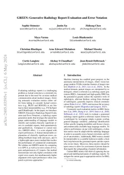 GREEN: Generative Radiology Report Evaluation and Error Notation