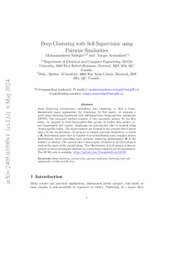 Deep Clustering with Self-Supervision using Pairwise Similarities