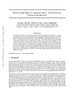 When LLMs Meet Cybersecurity: A Systematic Literature Review