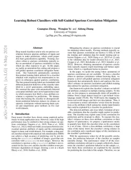 Learning Robust Classifiers with Self-Guided Spurious Correlation
  Mitigation