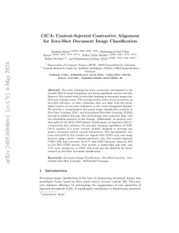 CICA: Content-Injected Contrastive Alignment for Zero-Shot Document
  Image Classification