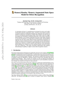 MemoryMamba: Memory-Augmented State Space Model for Defect Recognition