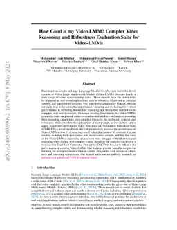 How Good is my Video LMM? Complex Video Reasoning and Robustness
  Evaluation Suite for Video-LMMs