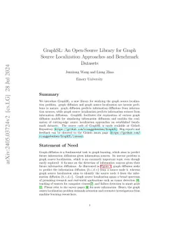 GraphSL: An Open-Source Library for Graph Source Localization Approaches
  and Benchmark Datasets