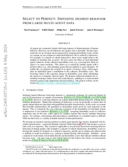 Select to Perfect: Imitating desired behavior from large multi-agent
  data