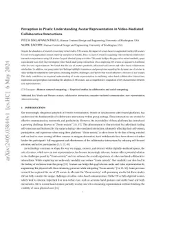 Perception in Pixels: Understanding Avatar Representation in
  Video-Mediated Collaborative Interactions