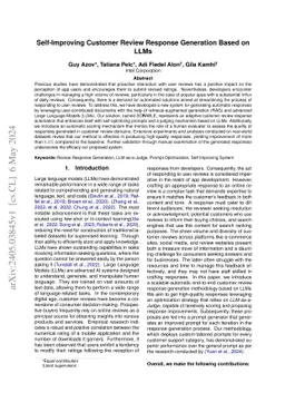 Self-Improving Customer Review Response Generation Based on LLMs