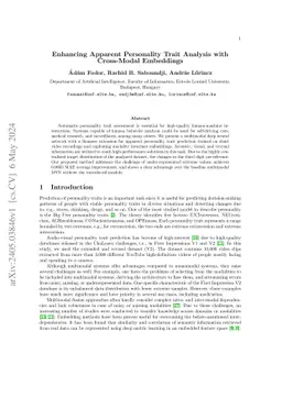 Enhancing Apparent Personality Trait Analysis with Cross-Modal
  Embeddings