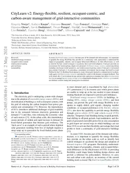 CityLearn v2: Energy-flexible, resilient, occupant-centric, and
  carbon-aware management of grid-interactive communities