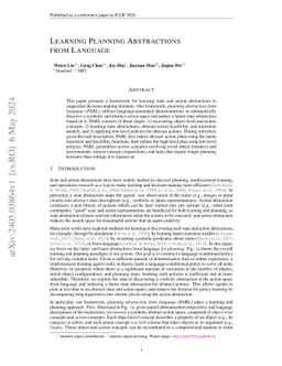 Learning Planning Abstractions from Language