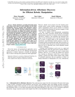 Information-driven Affordance Discovery for Efficient Robotic
  Manipulation
