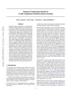 Sequence Compression Speeds Up Credit Assignment in Reinforcement
  Learning
