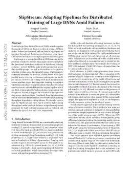 SlipStream: Adapting Pipelines for Distributed Training of Large DNNs
  Amid Failures