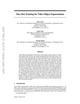 One-shot Training for Video Object Segmentation