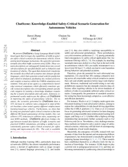 ChatScene: Knowledge-Enabled Safety-Critical Scenario Generation for
  Autonomous Vehicles