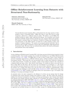 Offline Reinforcement Learning from Datasets with Structured
  Non-Stationarity